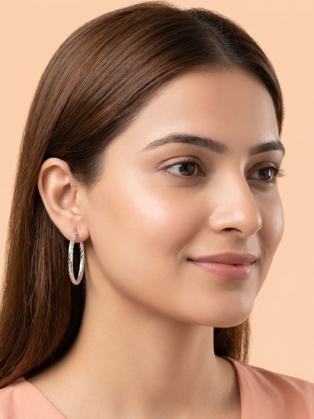 Sculptural Ribbon Twist Hoops