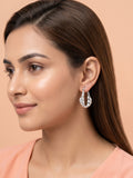 Sculptural Ribbed Oval Hoop Earrings