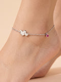 Eternal Bond Heart & Gemstone Anklet