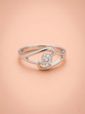 Swirl Bypass Solitaire Ring