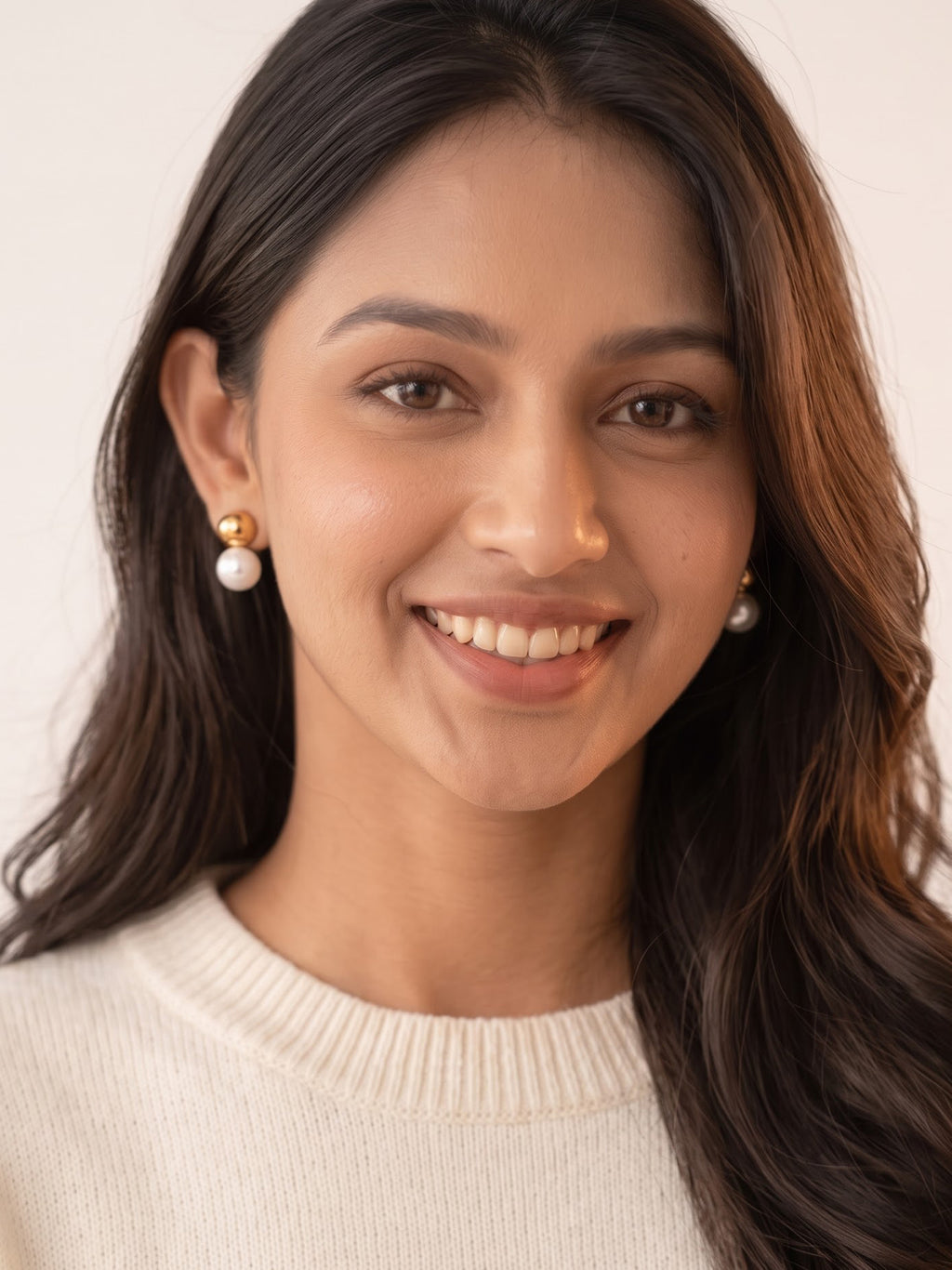 The Golden Dome Pearl Drop Earrings