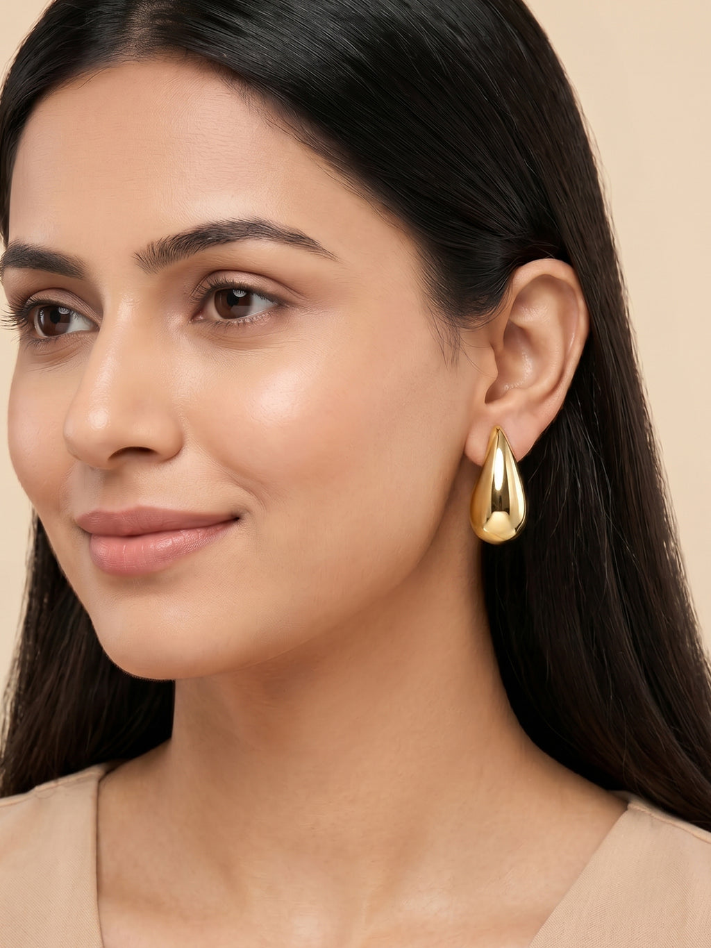 Gilded Mirror Teardrop Studs