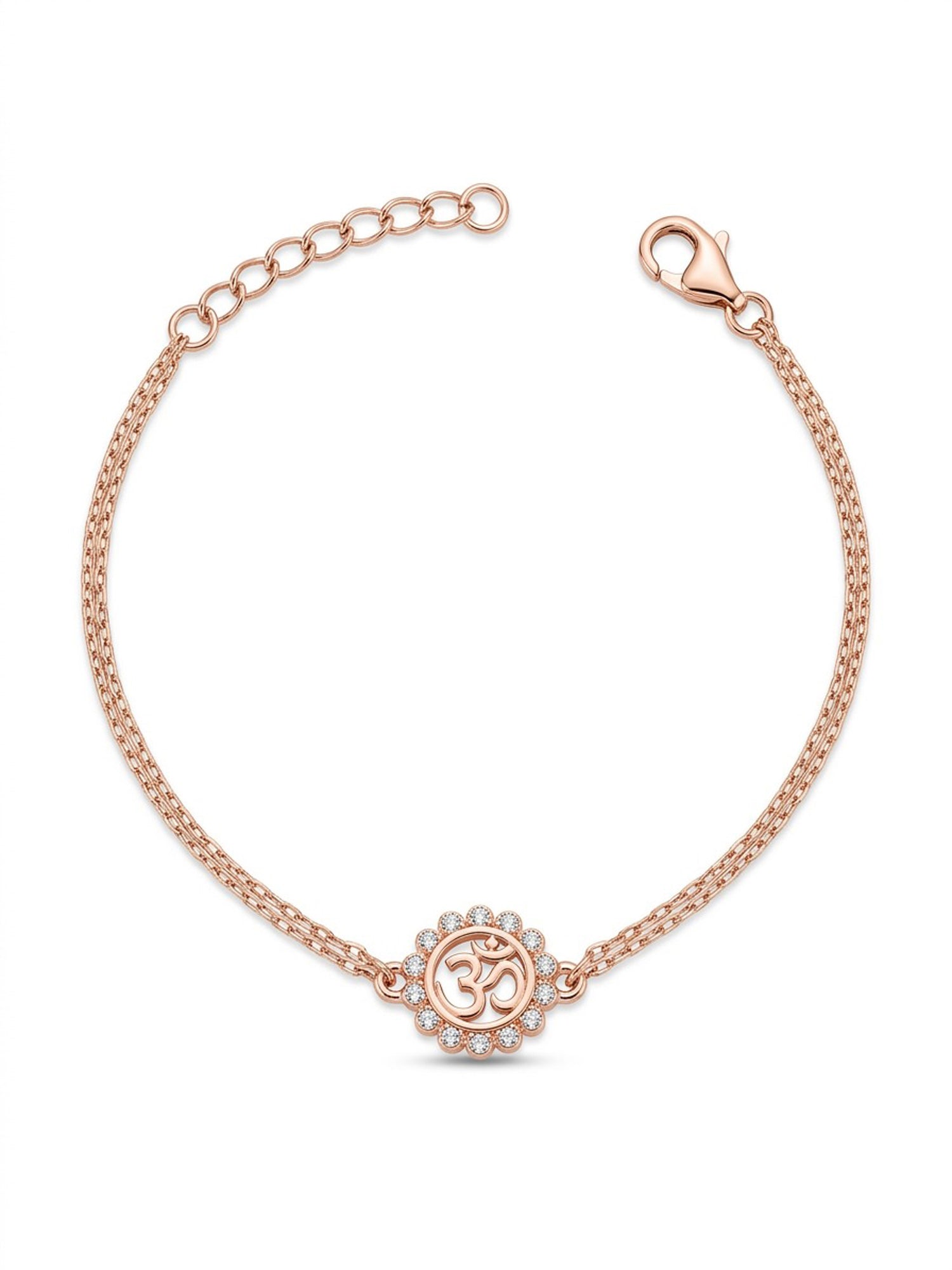 Roseate Shimmering Om Floral Mandala Bracelet
