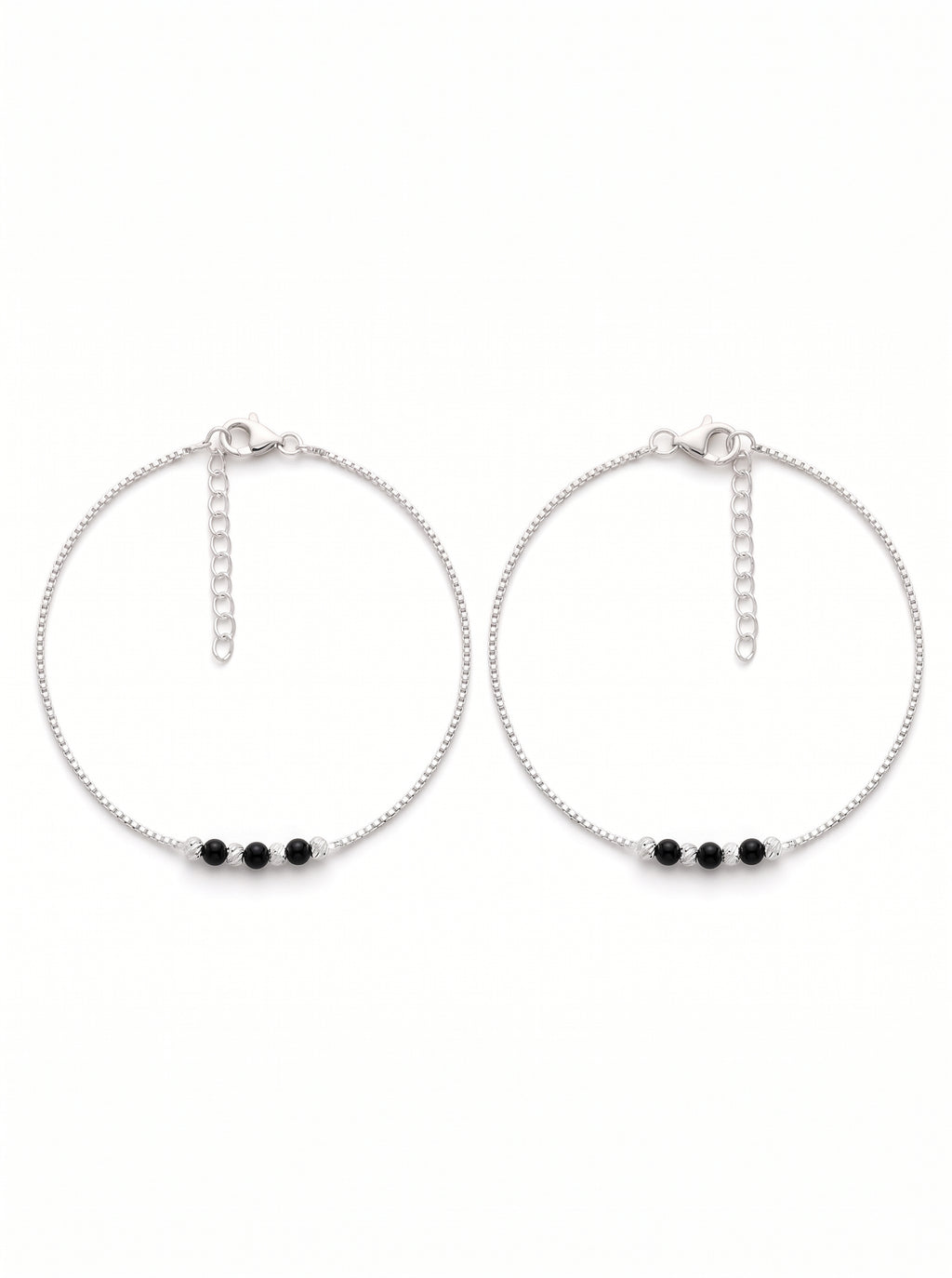 Midnight Stellar Box Chain Anklet Pair