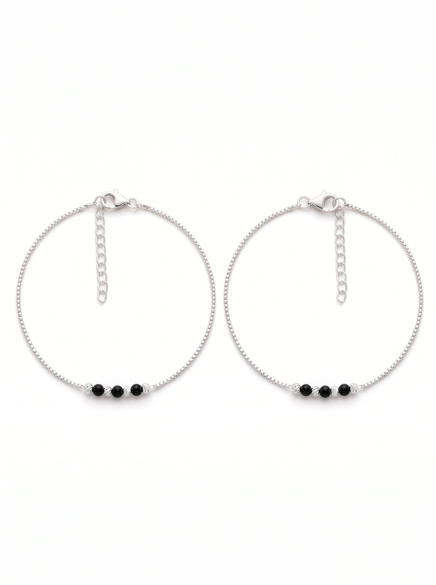 Midnight Stellar Box Chain Anklet Pair