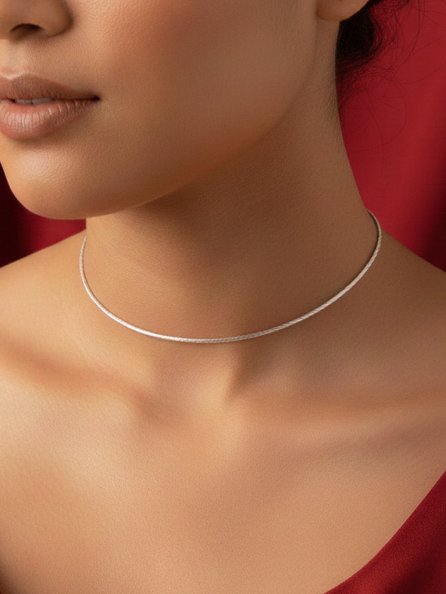 Sleek Silver Omega Necklace