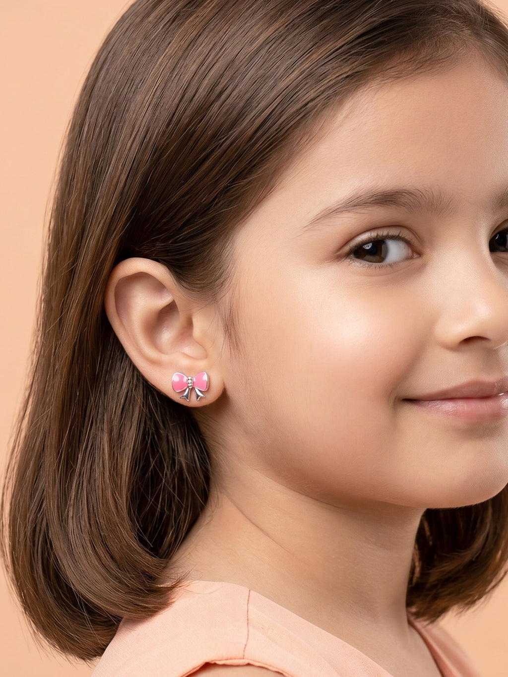 Fuchsia Bow-Knot Studs