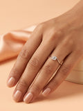 Silver Fluid Contour Solitaire Ring