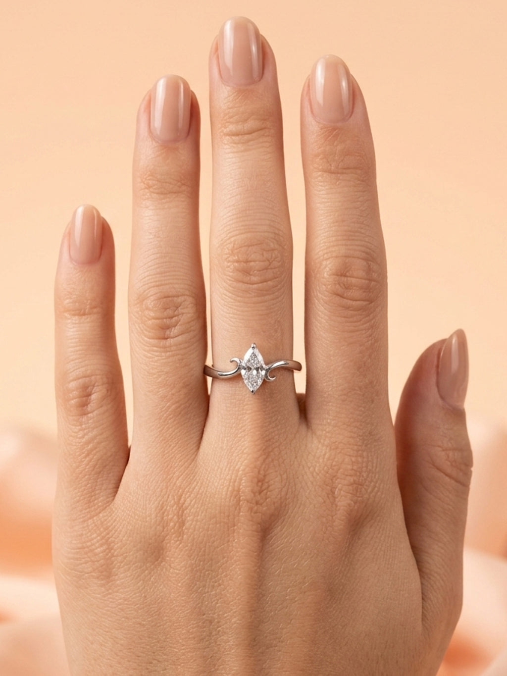 Marquise Swirl Solitaire Ring