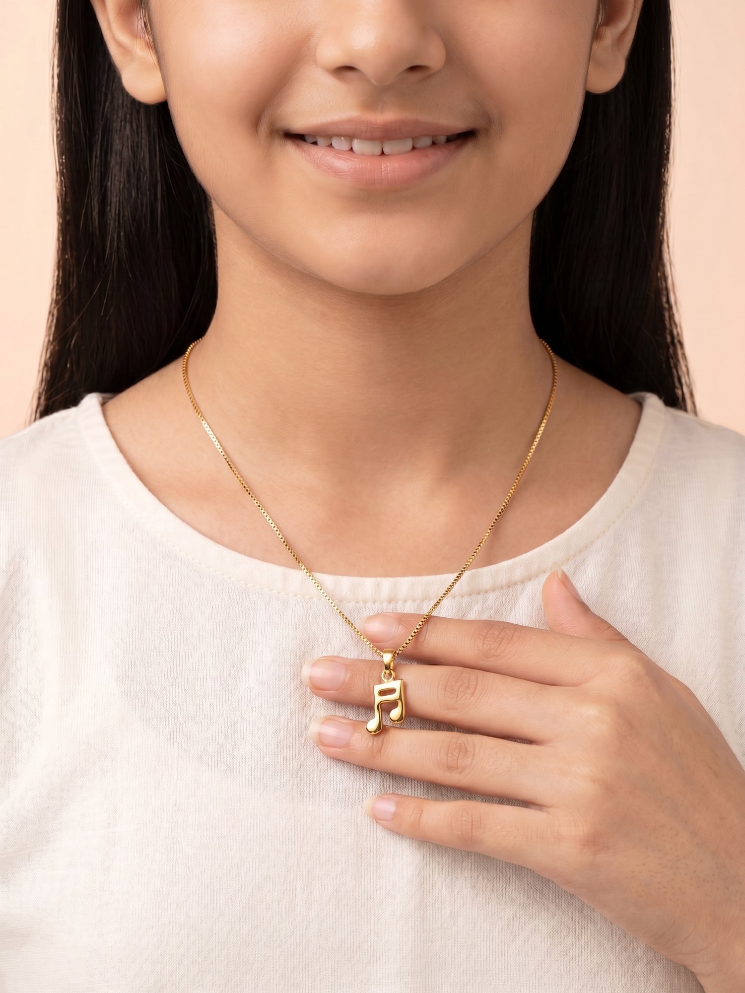 Music Note Pendant Necklace for Kids