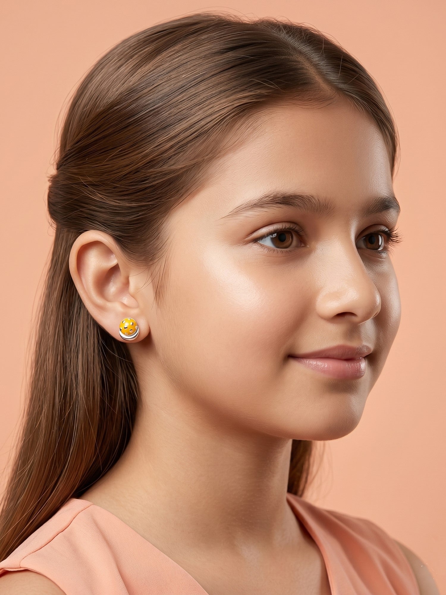 Sunny Polka-Dot Mushroom Studs