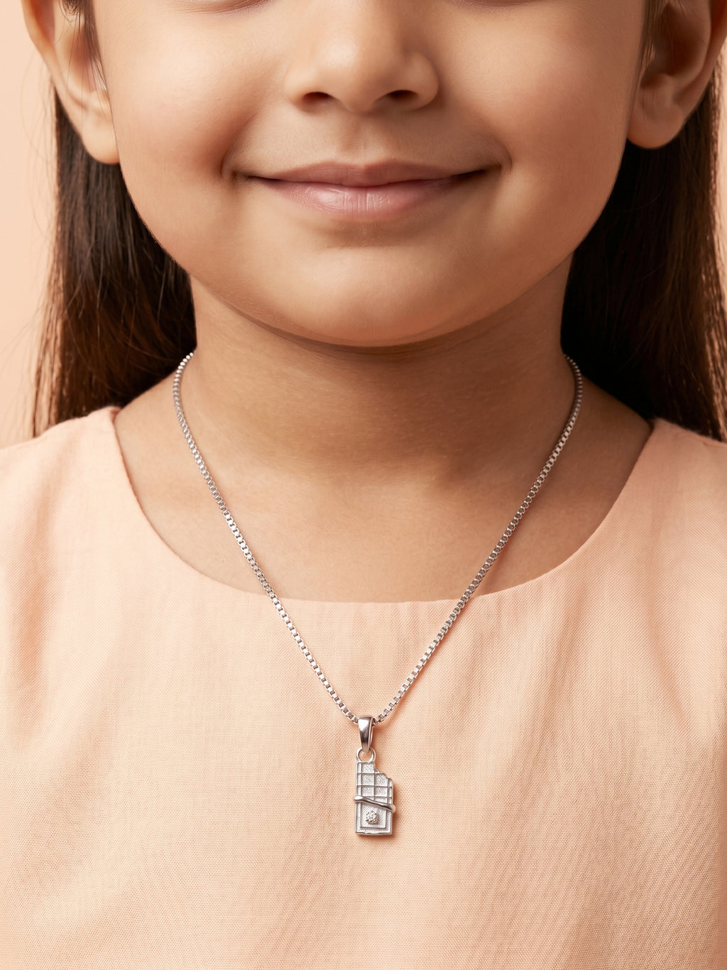 Kids Miniature Chocolate Bar Pendant Necklace