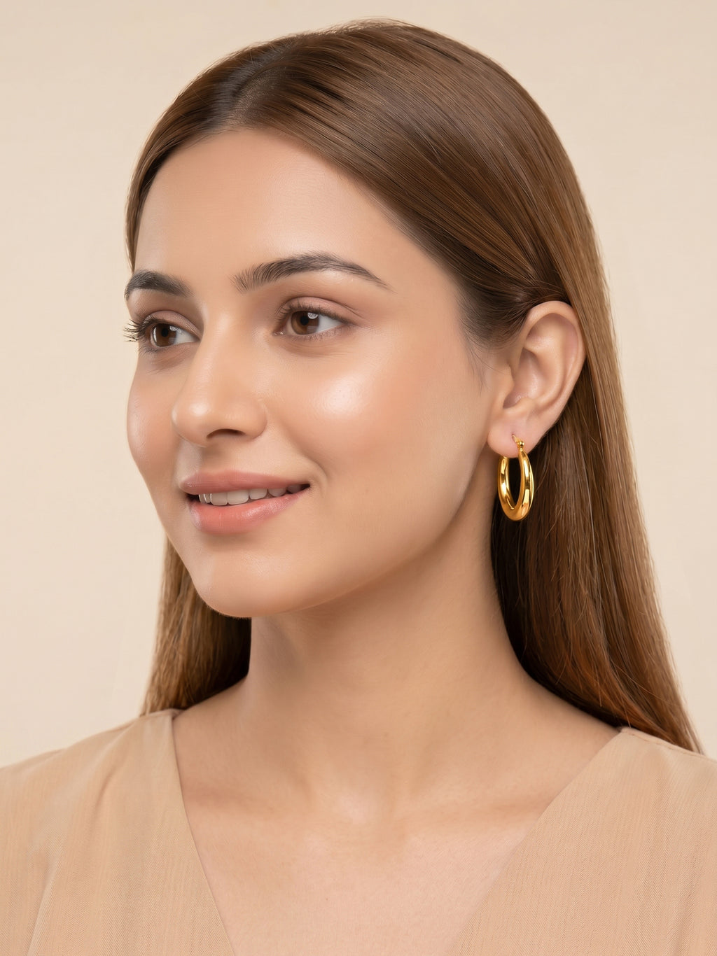 Polished Graduated Tube Hoop Earrings