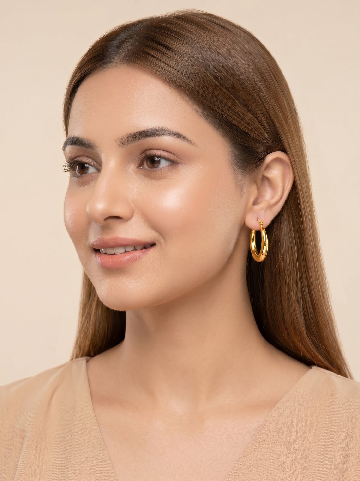 Polished Graduated Tube Hoop Earrings