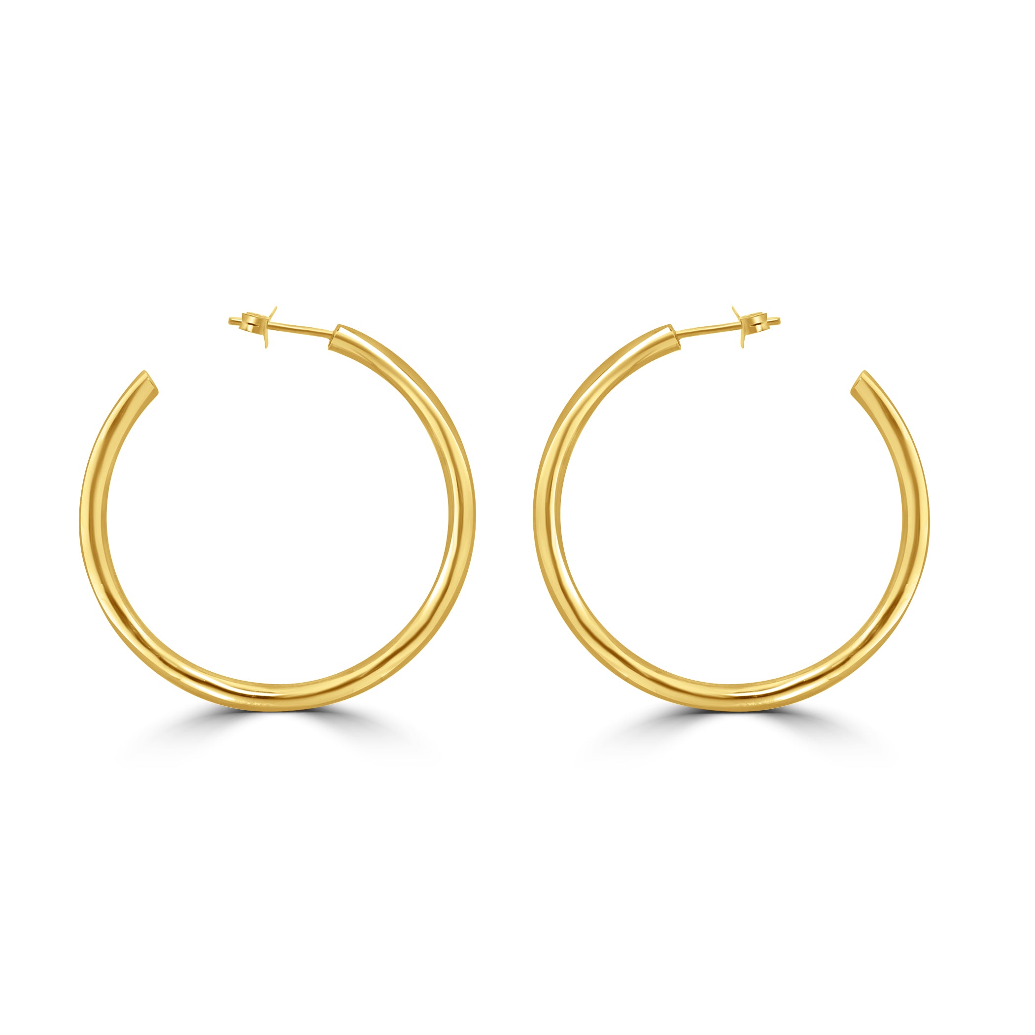 Gilded Minimalist Crescent Hoops