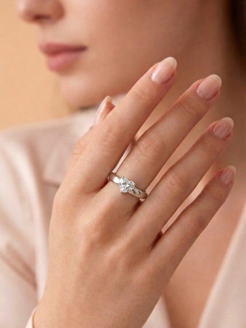 Radiant Heart Solitaire Ring
