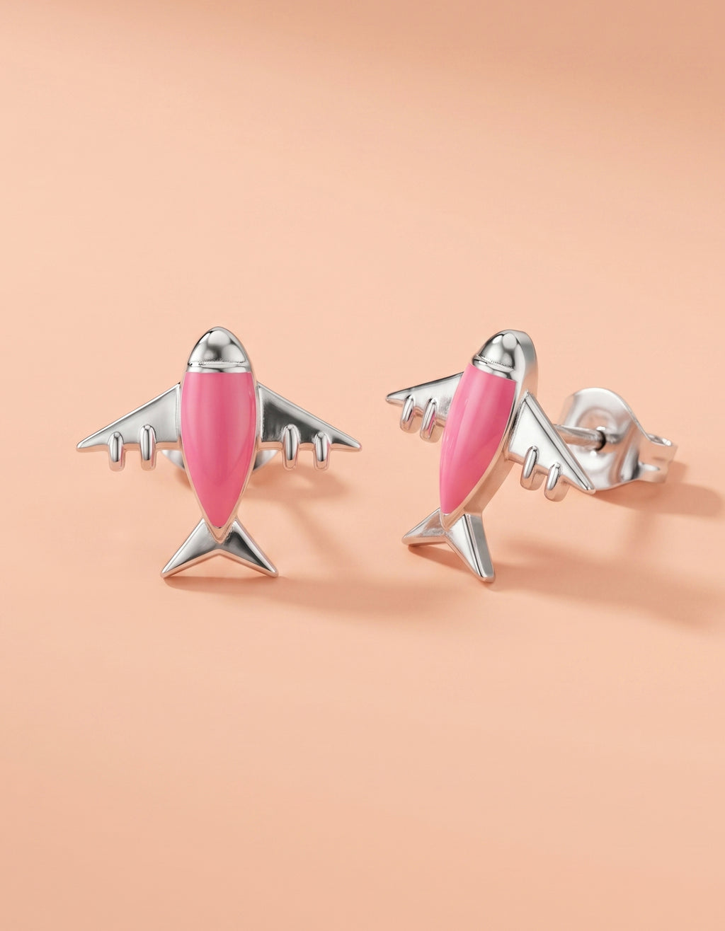 Jet-Setter Pink Plane Studs