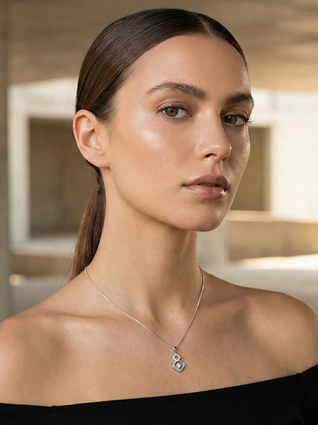 Interlocked Solitaire Pendant