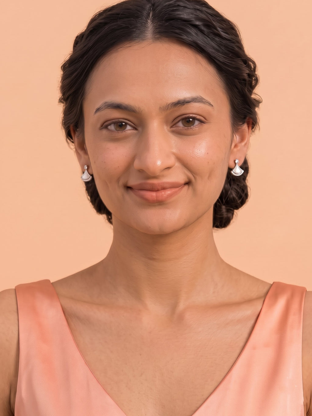 The Imperial Fan Mother-of-Pearl & CZ Drop Earrings