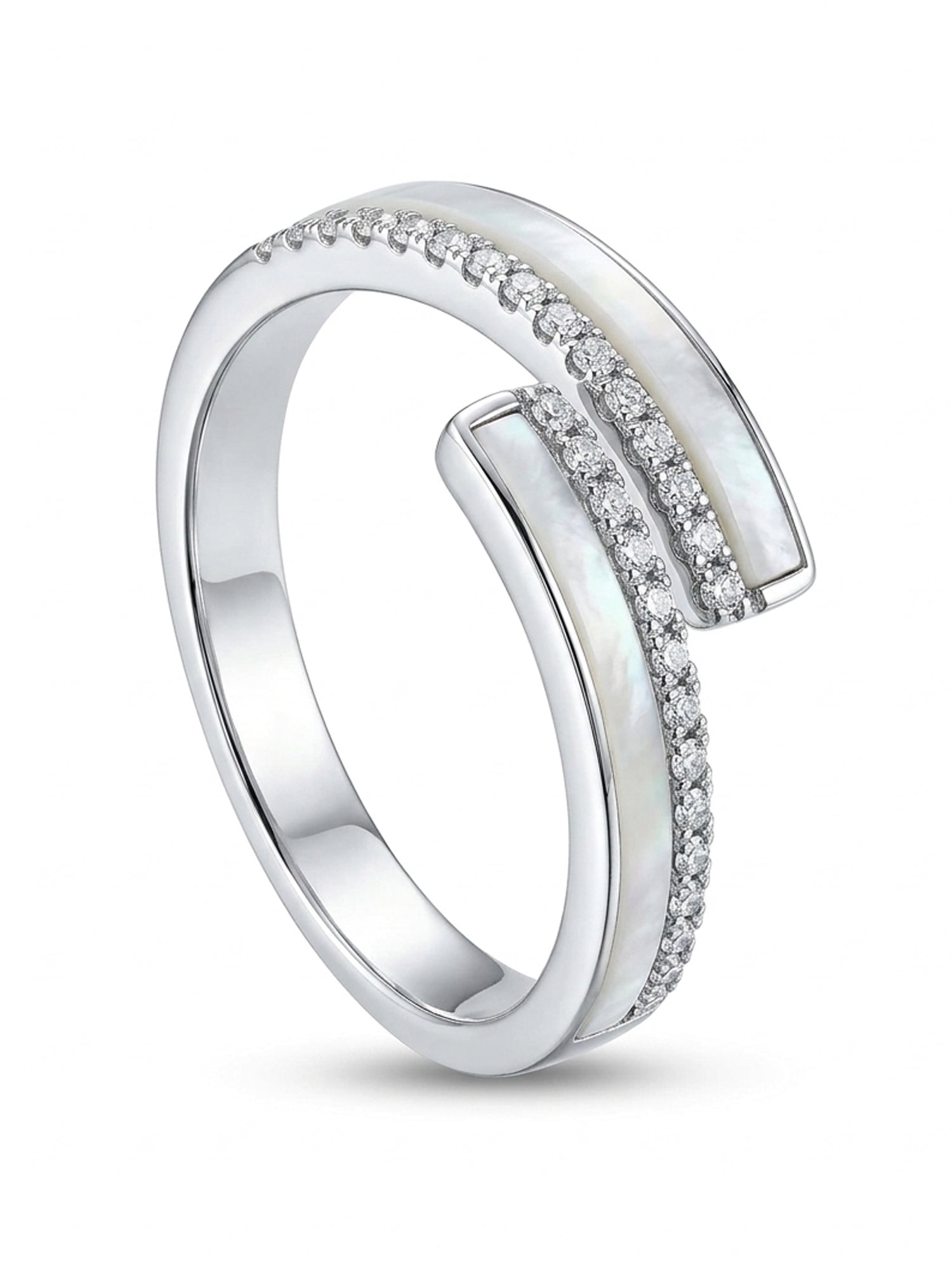 Iridescent Bypass Shimmer Ring
