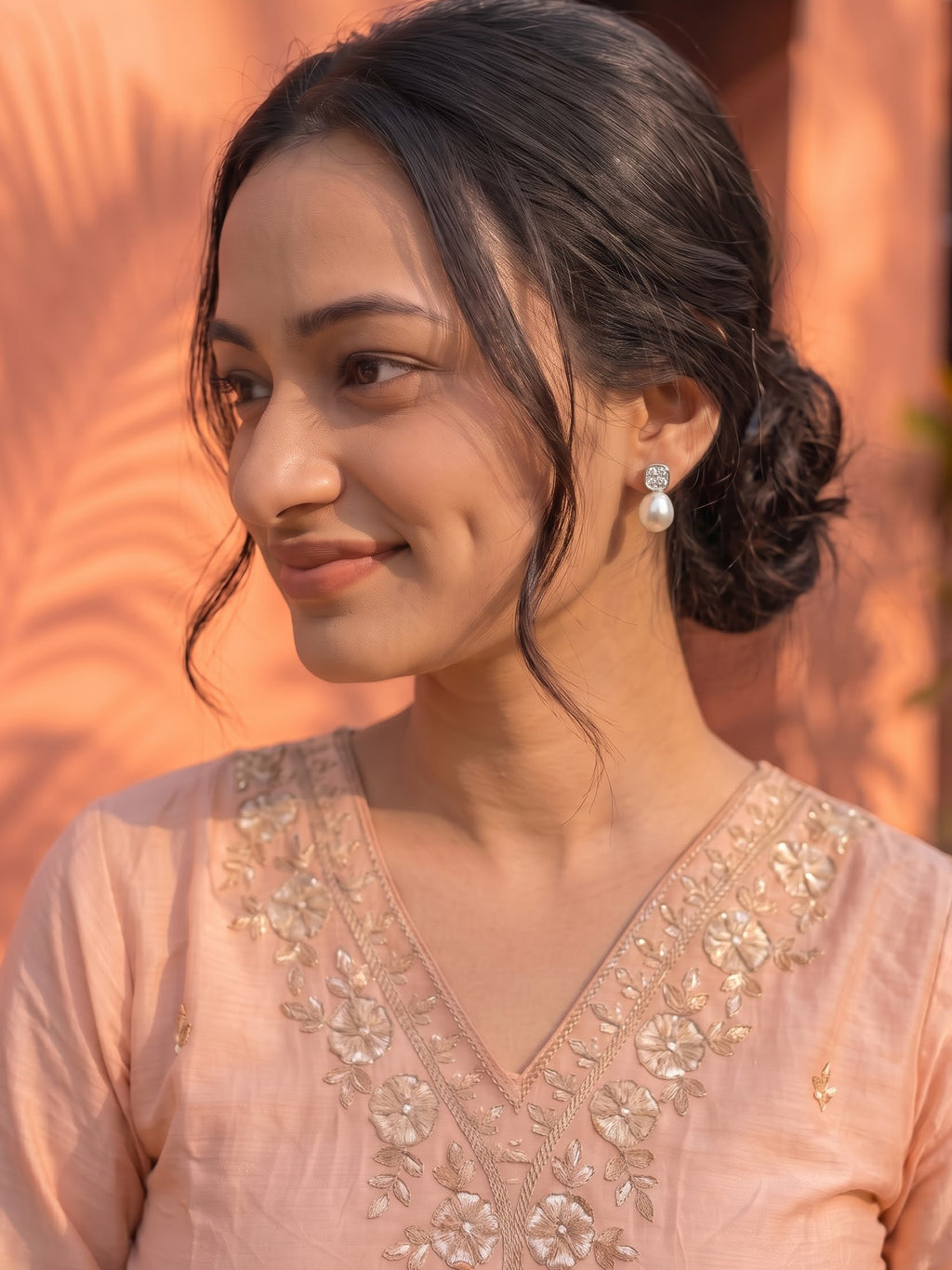 The Royale Teardrop Pearl & Pavé Stud Earrings