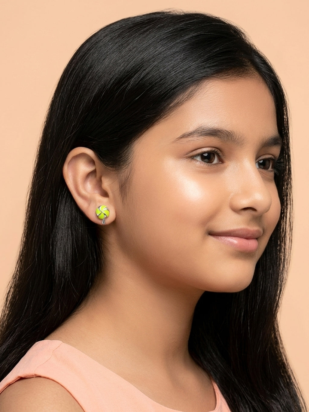 Sweet Swirl Lime Lollipop Studs