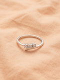 Silver Trio Shimmer Bypass Ring