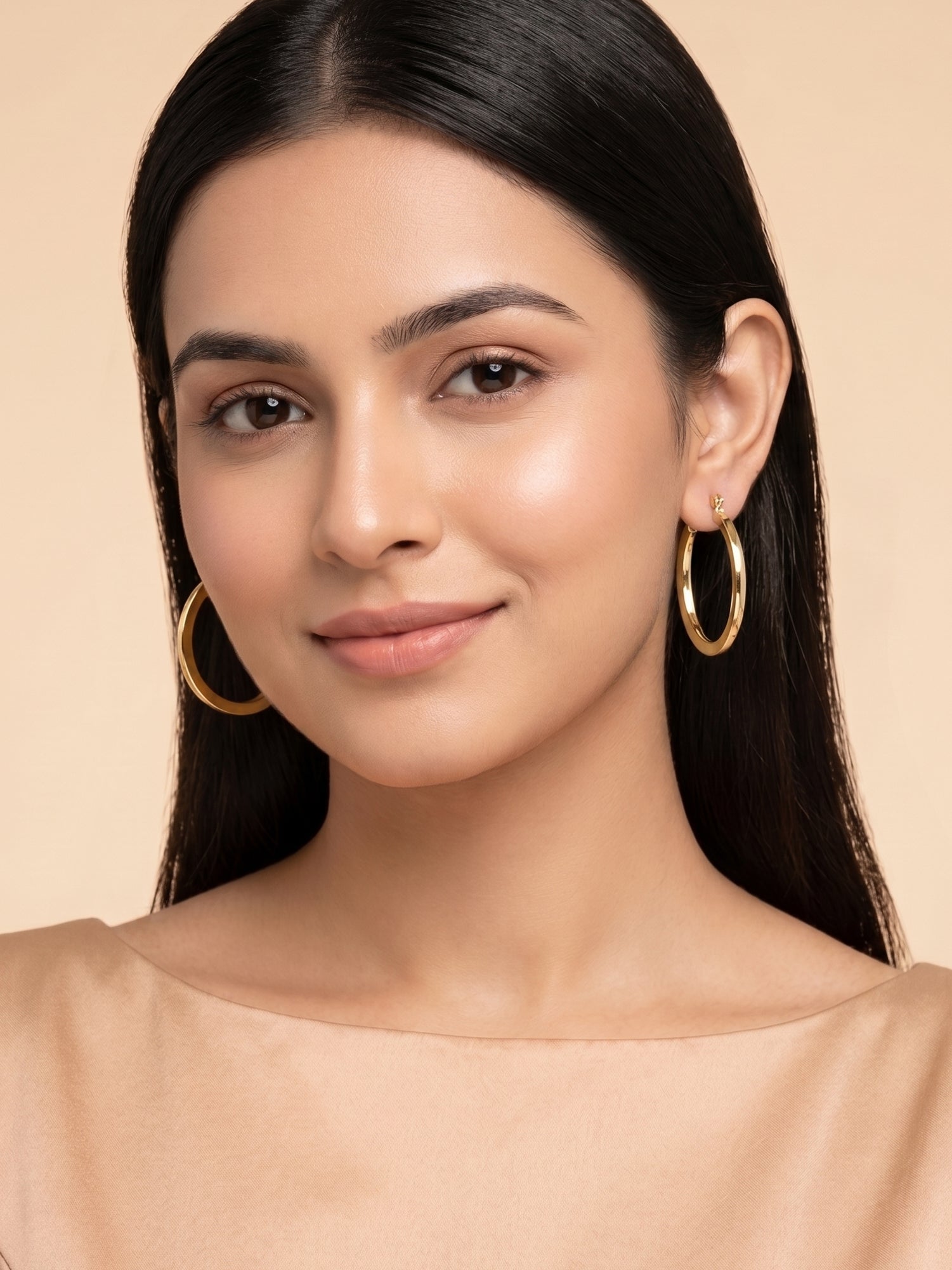 Lustrous Classic Hoop Earrings