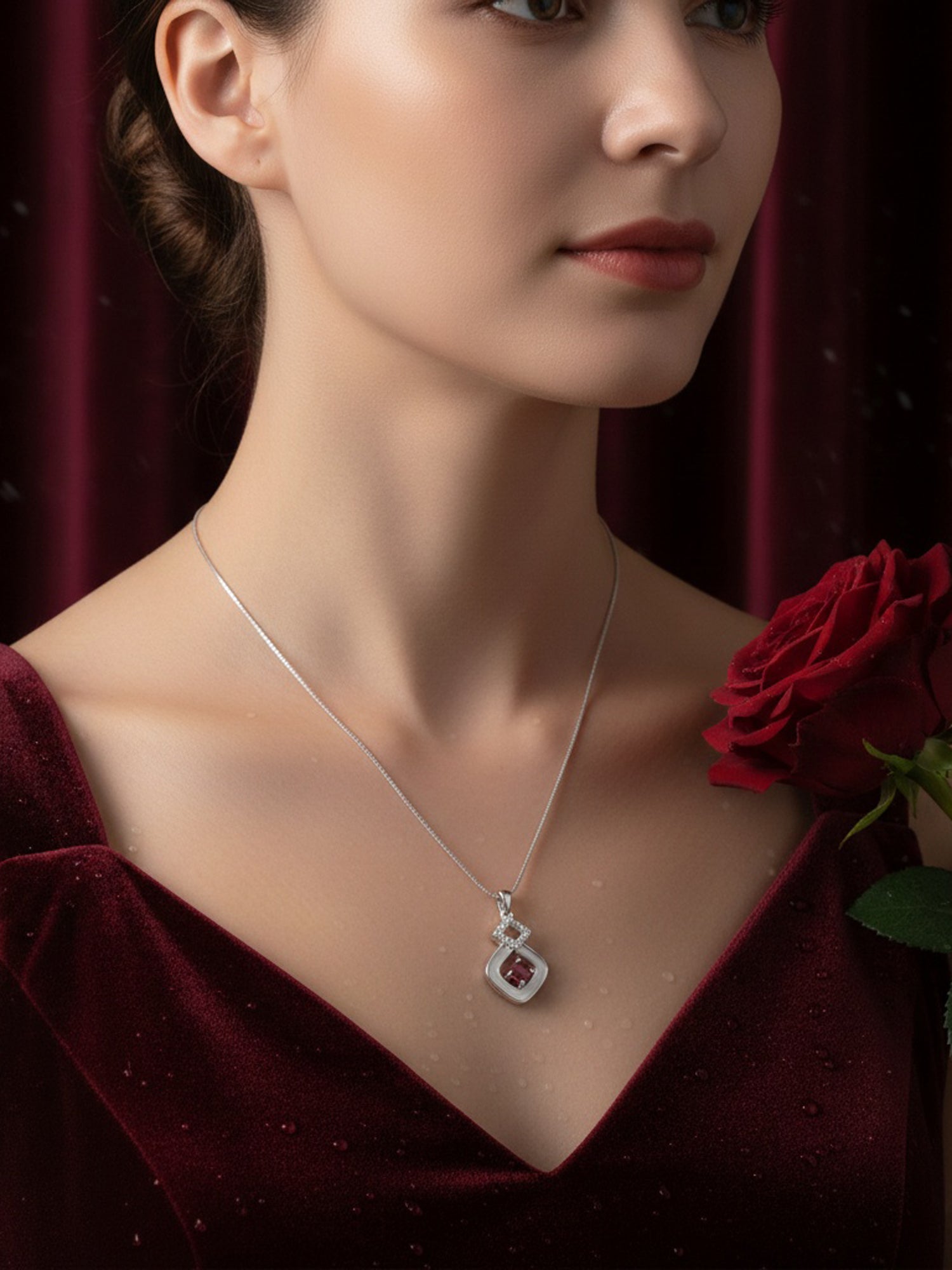 Interlocked Solitaire Pendant