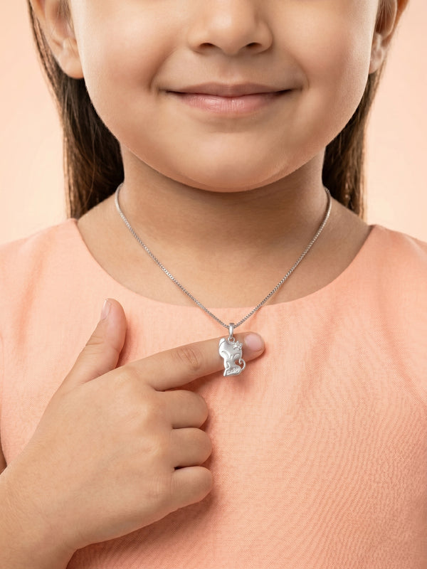 "Baby" Flower Kitty Pendant Necklace for Kids