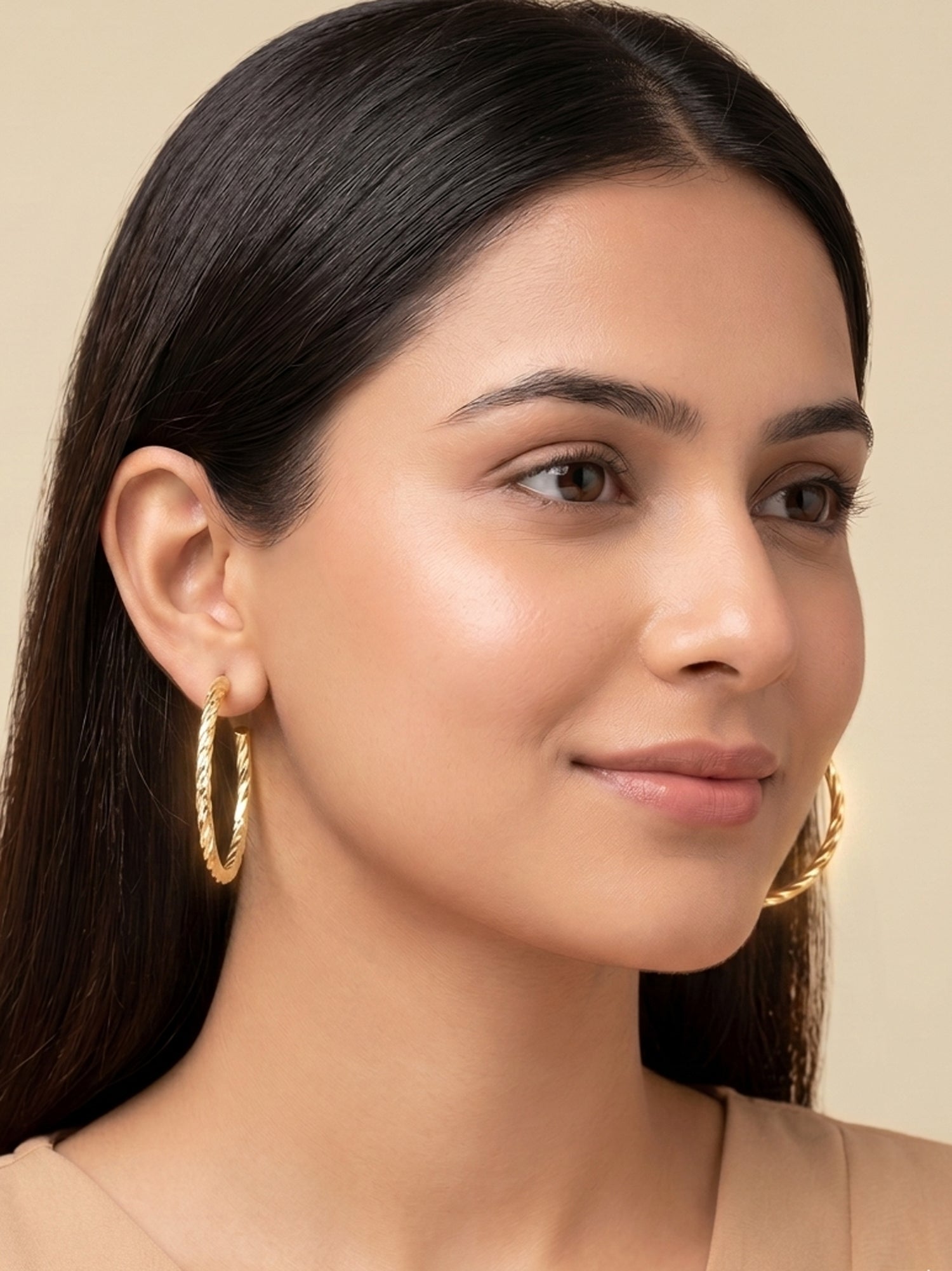 Gilded Spiral C-Hoops