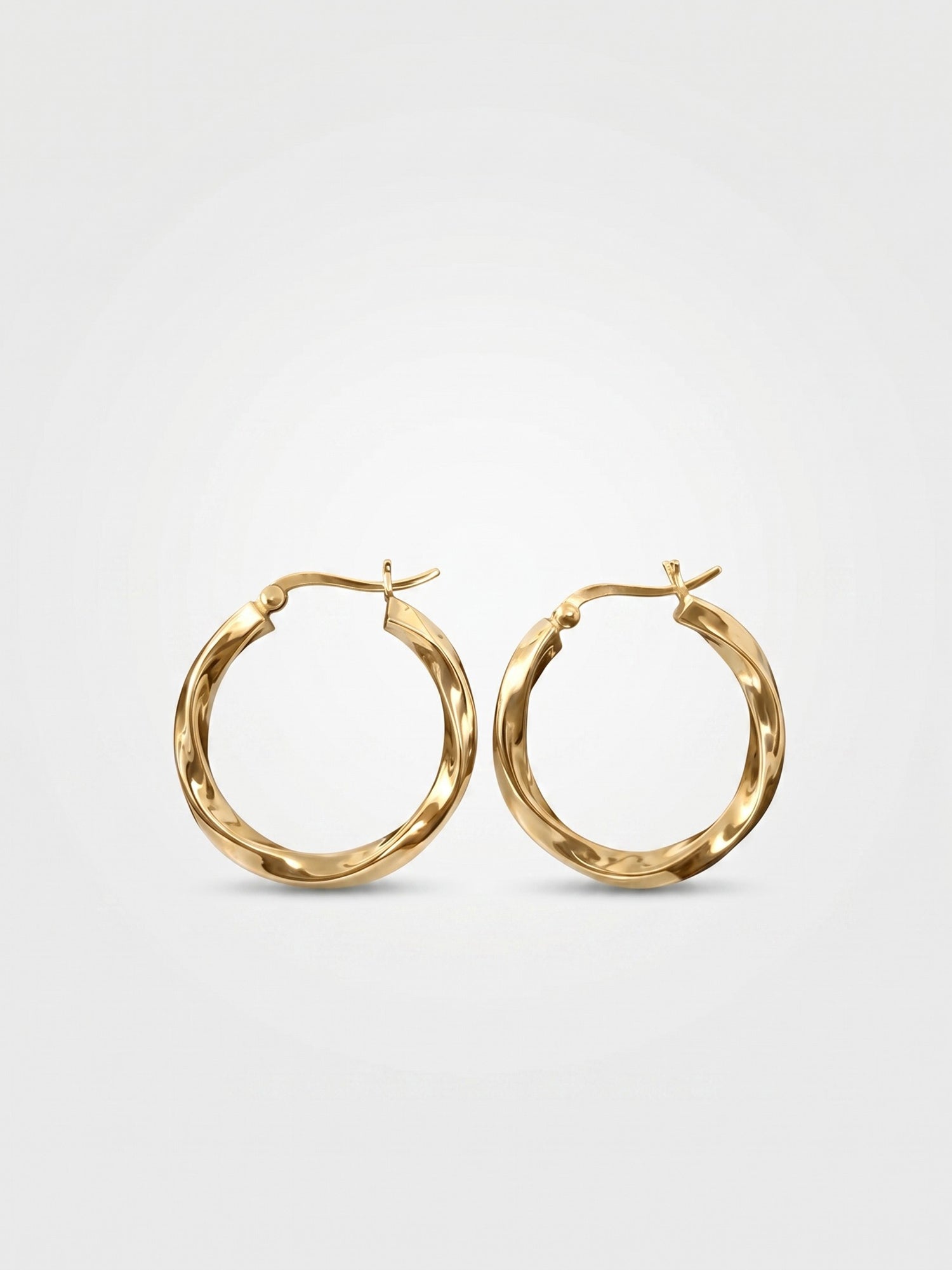 Gilded Twisted Horizon Hoops