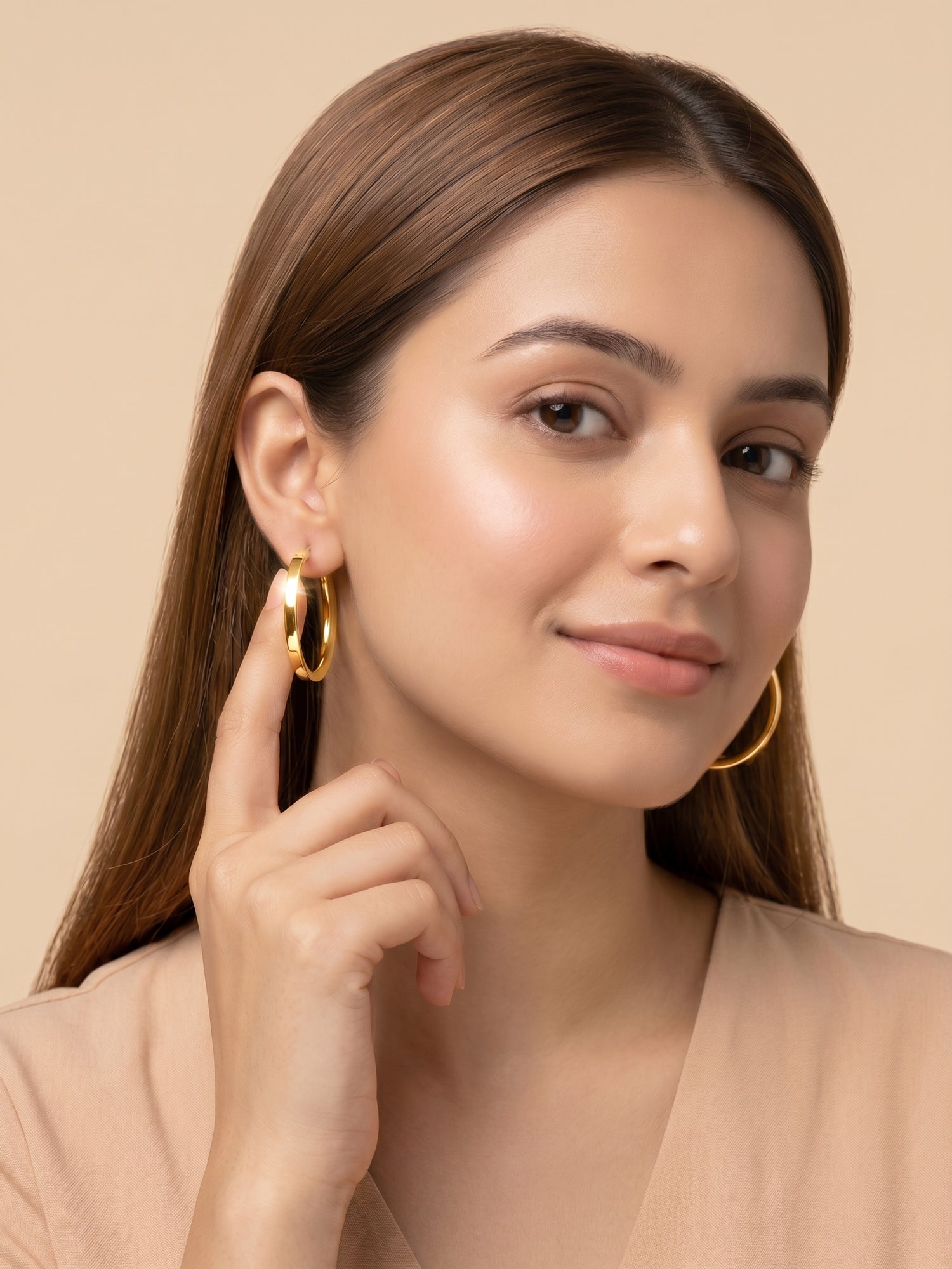 Polished Tube Hoop Earrings
