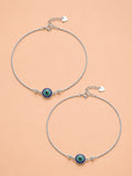 Aegis Sapphire Evil Eye Anklet Pair in 925 sterling silver — 925 Siller