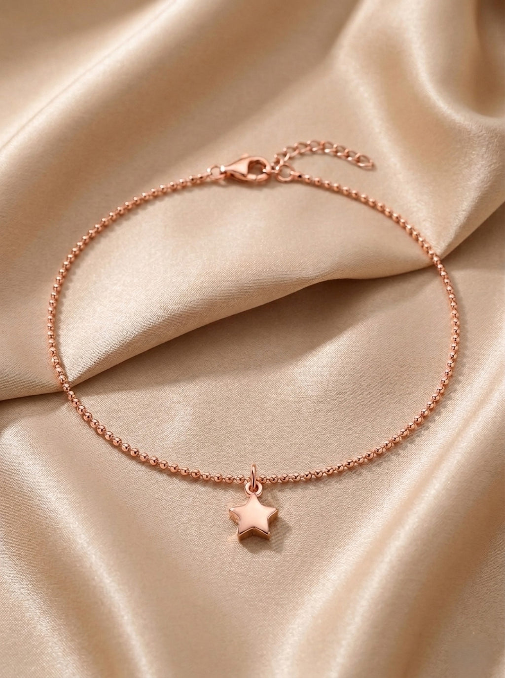 Roseate Celestial Star Charm Bead Anklet
