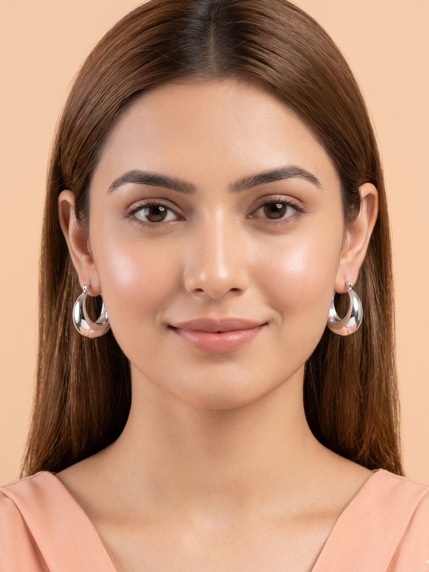 Sculptural Domed Graduated Hoop Earrings