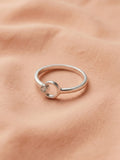 Silver Halo Bezel Solitaire Ring