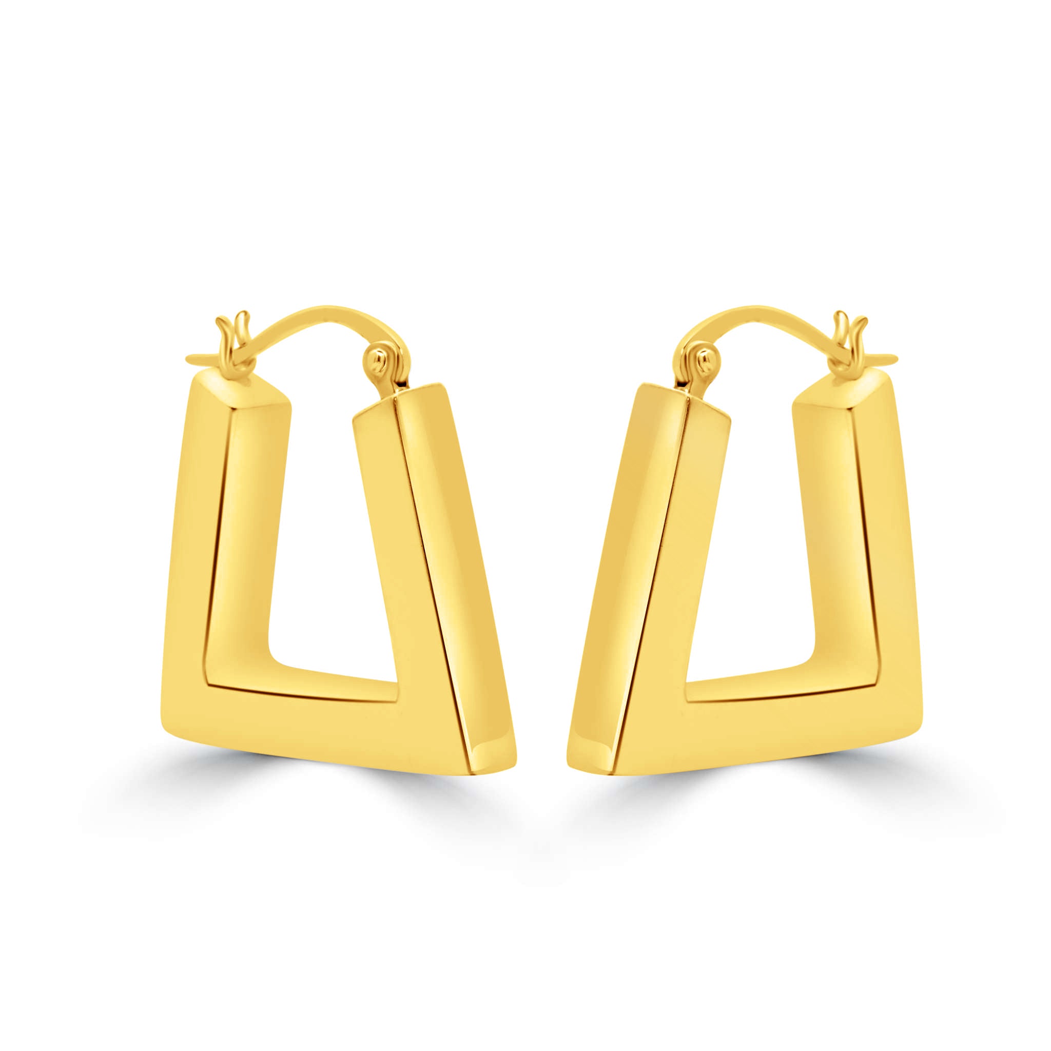 Gilded Trapezoid Hoops