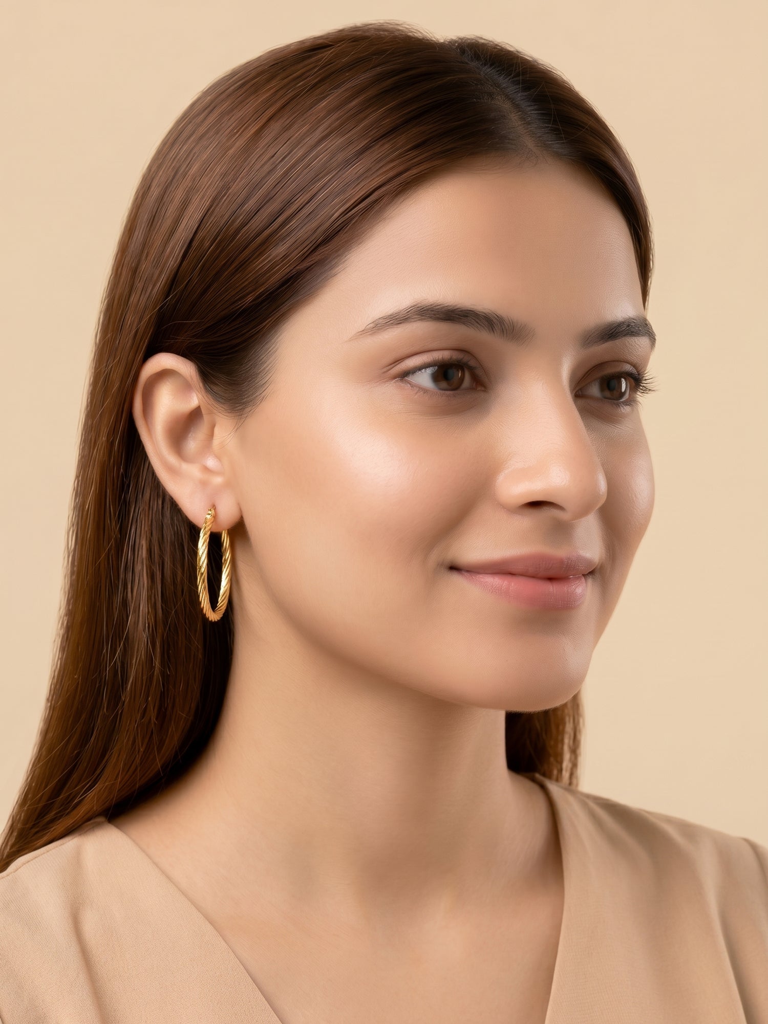 Gilded Braided C-Hoops