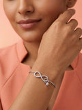 Silver Shimmering Infinity & Radiant Solitaire Bracelet