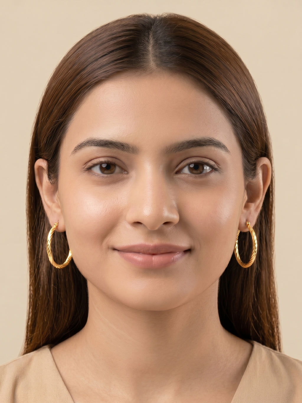 Gilded Elliptical Spiral Hoops