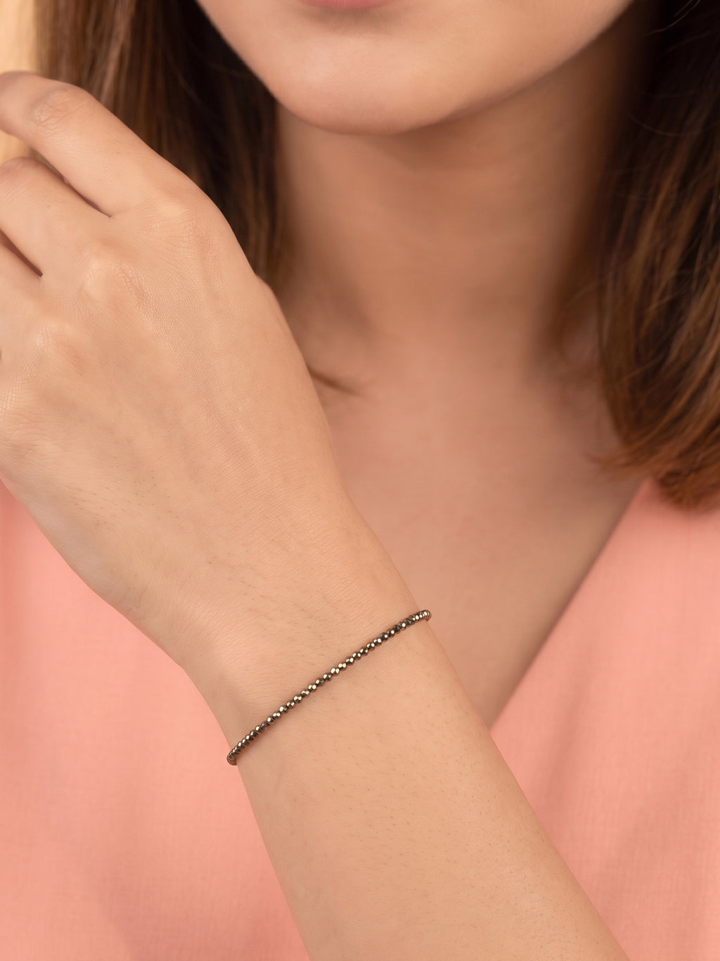 Ember Metallic Pyrite Beaded Bracelet
