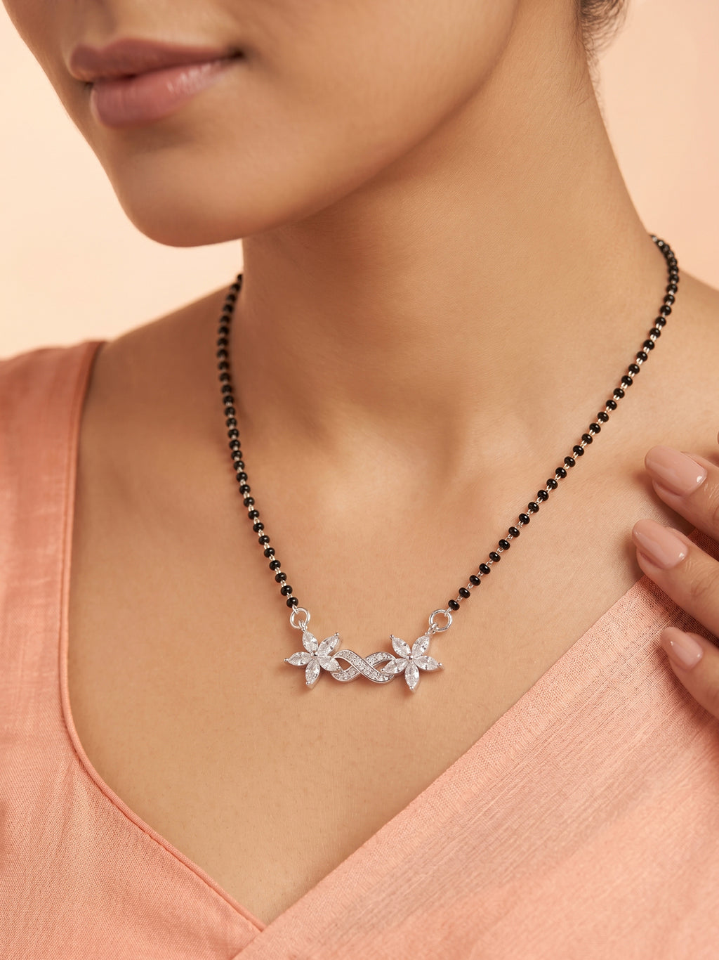 CZ Floral Infinity Mangalsutra