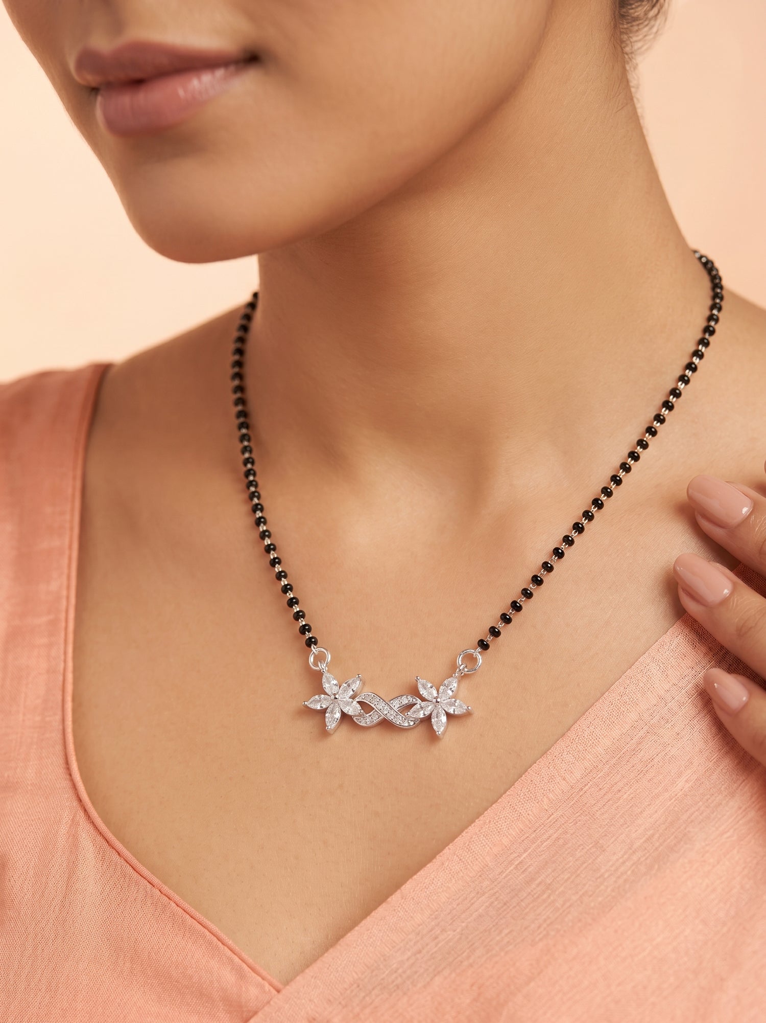 CZ Floral Infinity Mangalsutra