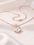The Luminosity Four-Leaf Clover Mother of Pearl & Diamond Pendant Necklace