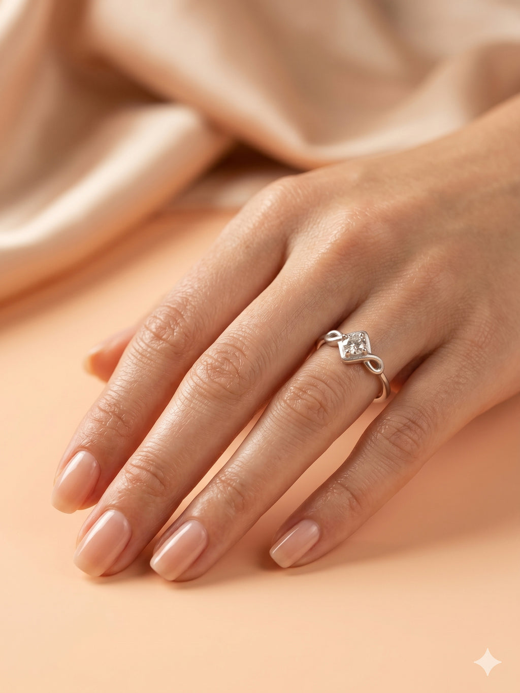Infinity Swirl Solitaire Ring