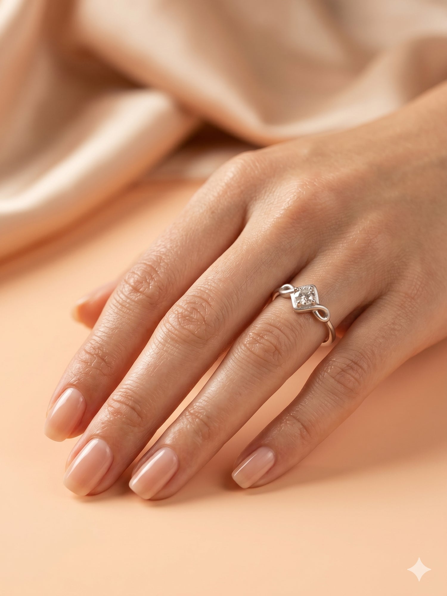 Infinity Swirl Solitaire Ring