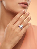 Multicolour Mother of Pearl Floral Dome Ring