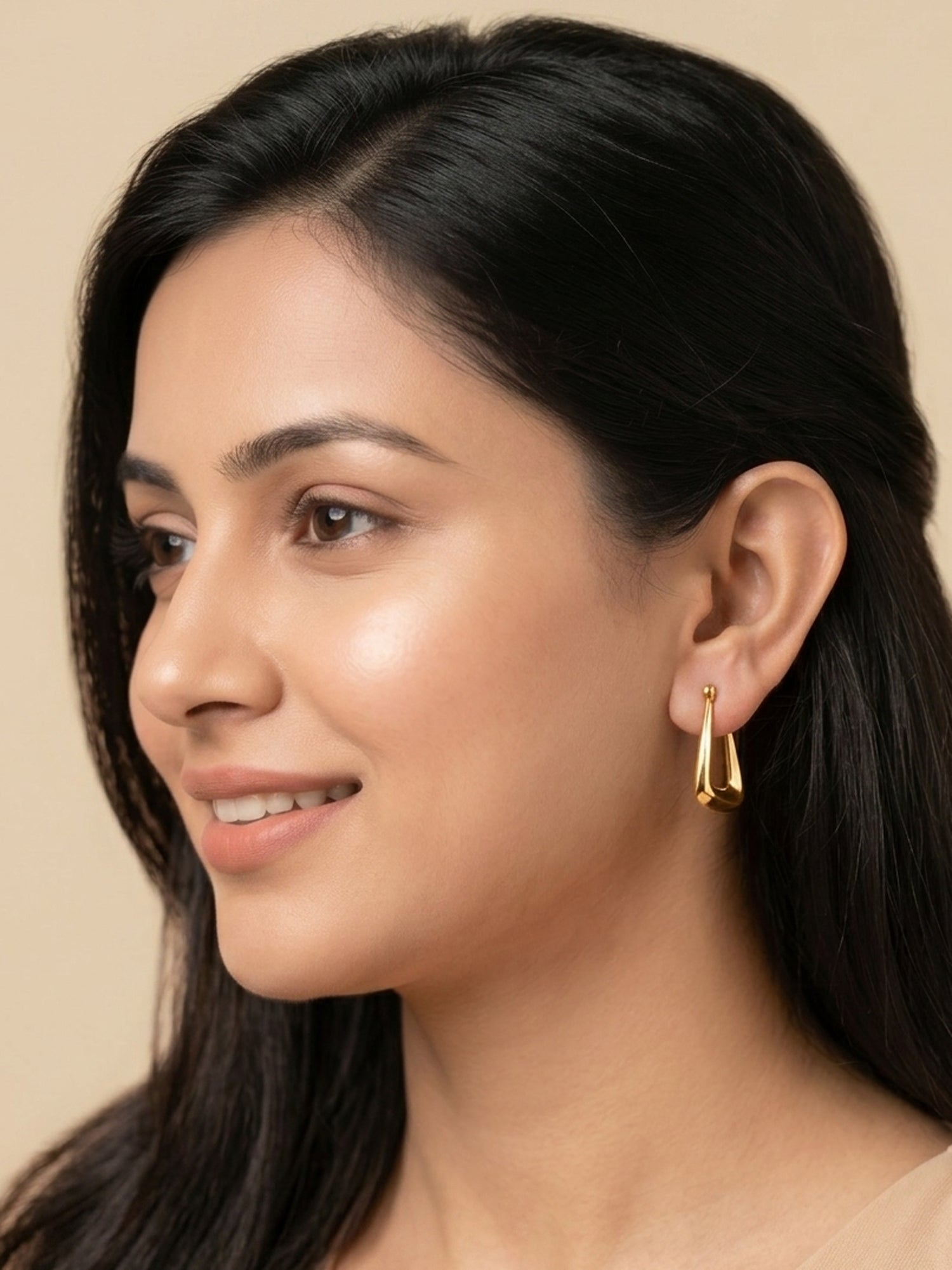 Polished Trapezoid Chunky Hoop Earrings