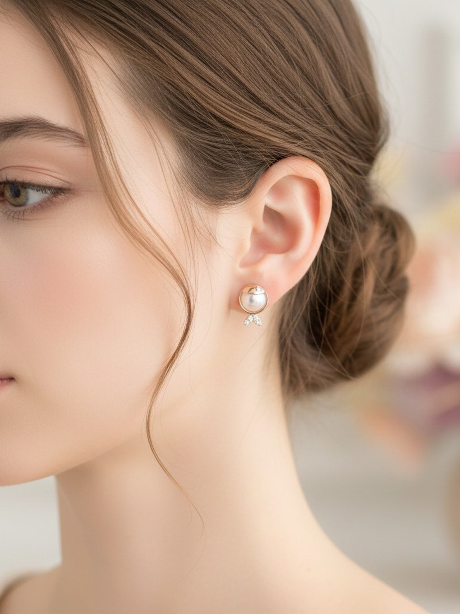 Gilded Oceanic Pearl Studs